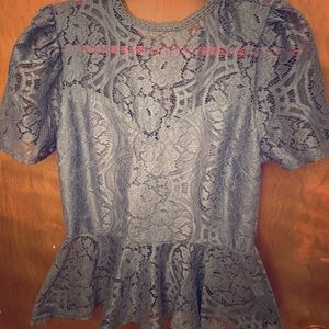 Vintage Teal Lace Top